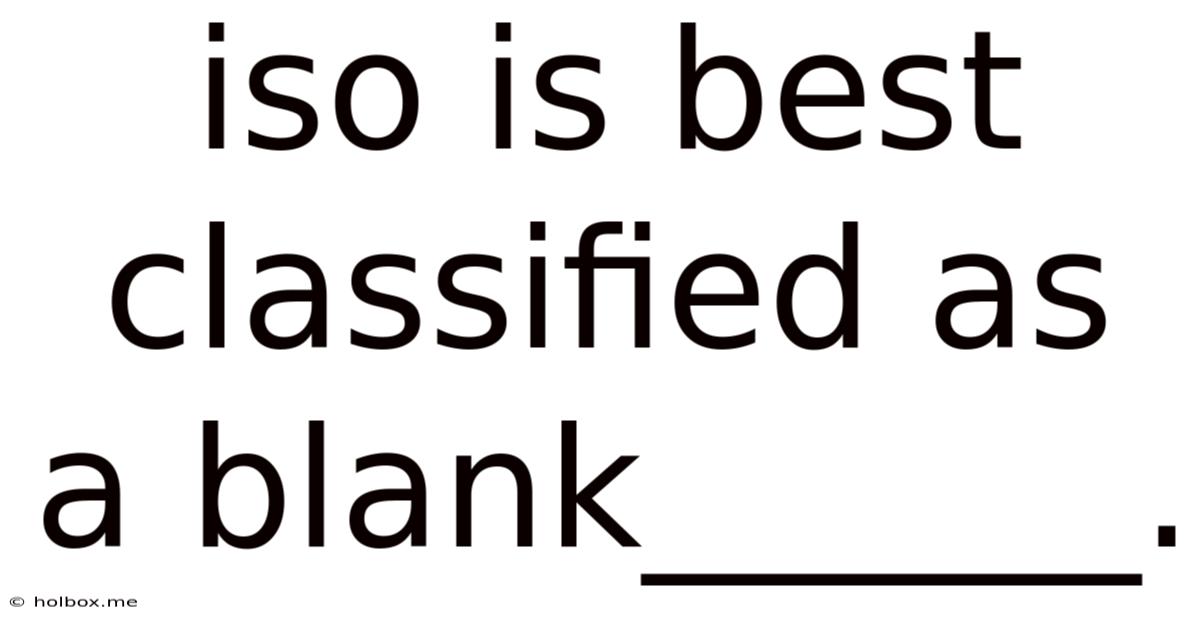 Iso Is Best Classified As A Blank______.
