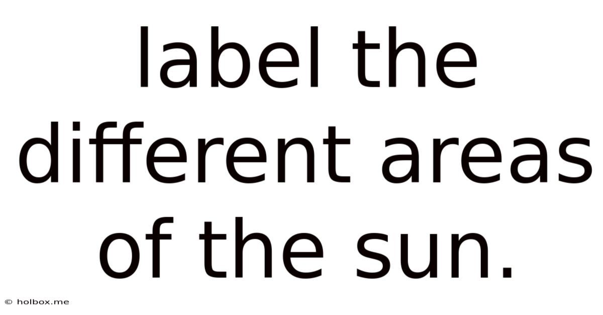 Label The Different Areas Of The Sun.