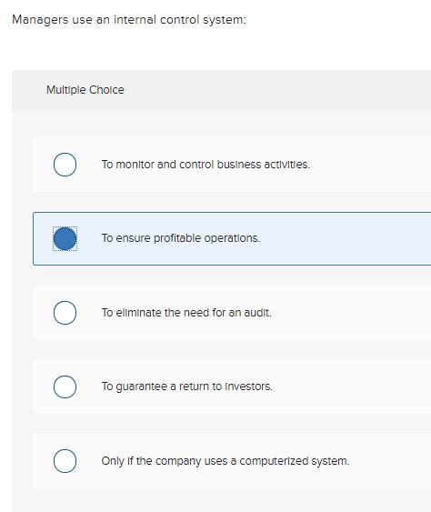 Managers Use An Internal Control System