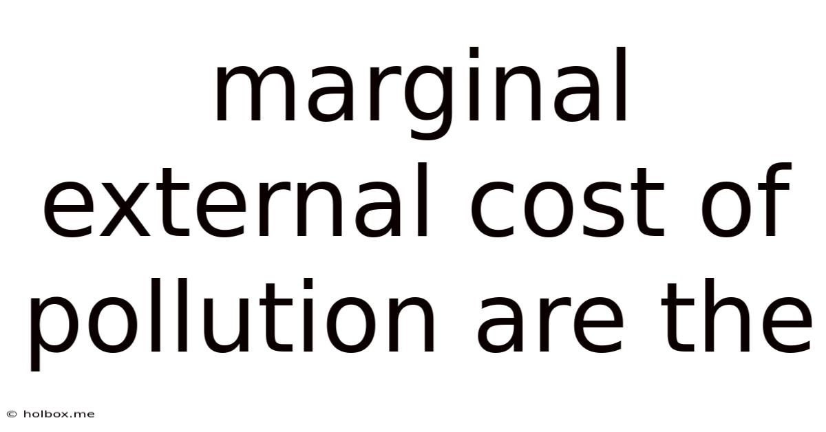 Marginal External Cost Of Pollution Are The