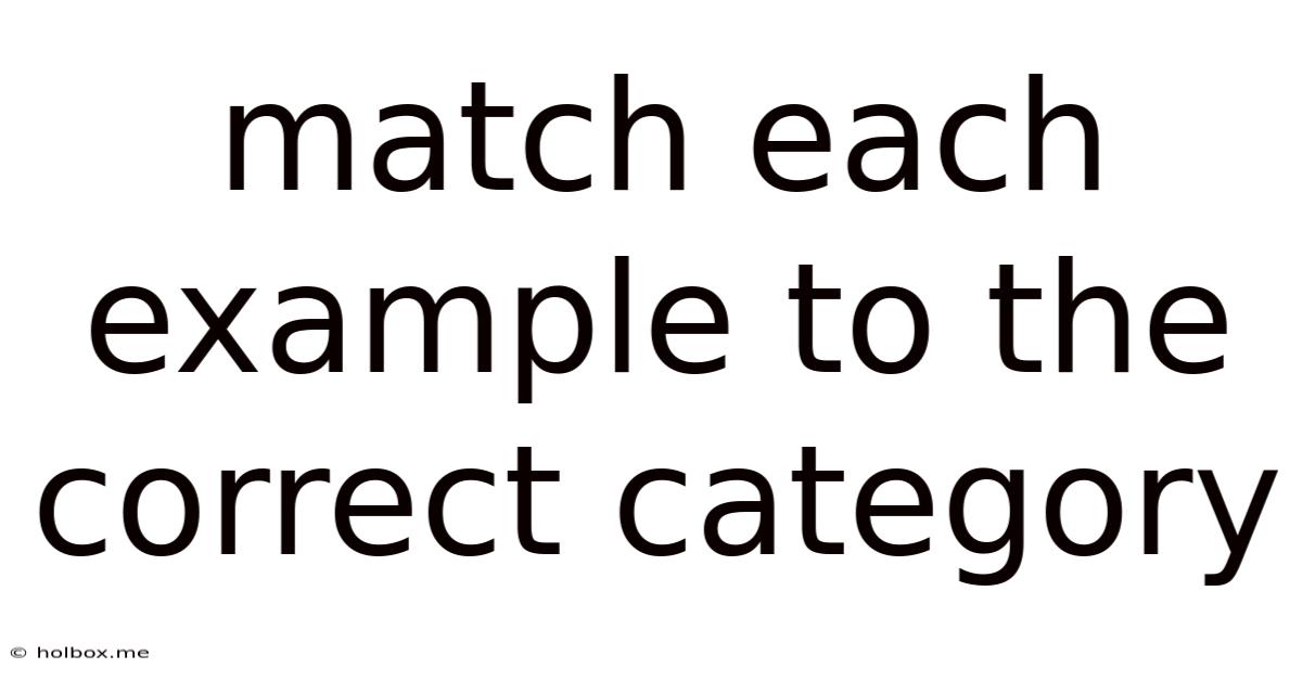 Match Each Example To The Correct Category