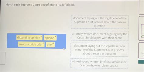 Match Each Supreme Court Document To Its Definition.