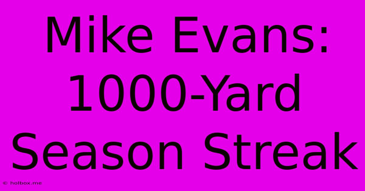 Mike Evans: 1000-Yard Season Streak