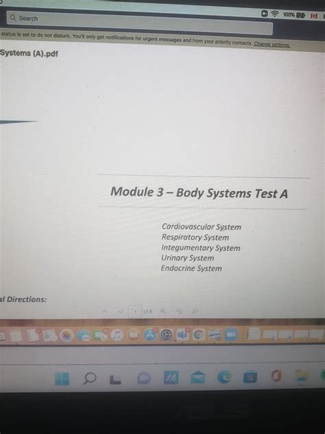 Module 3 Body Systems Test A