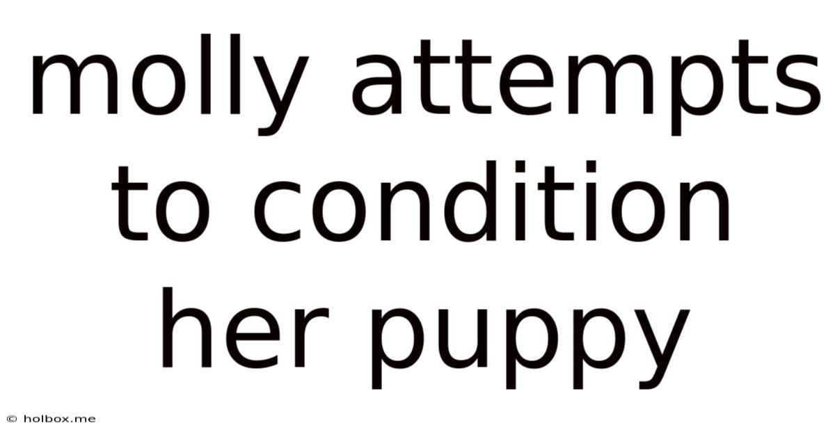Molly Attempts To Condition Her Puppy