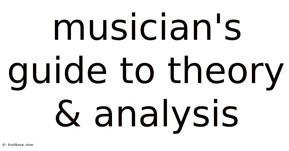 Musician's Guide To Theory & Analysis