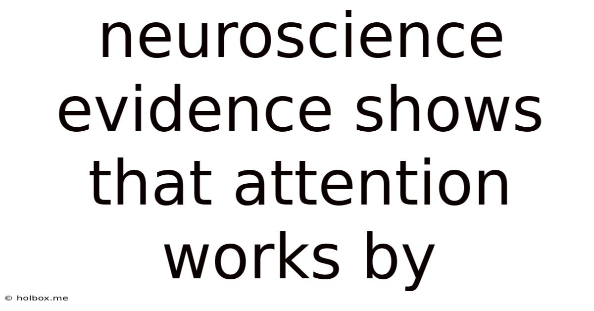 Neuroscience Evidence Shows That Attention Works By