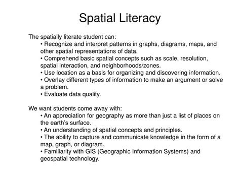 Not A Characteristic Of A Spatially Literate Individual