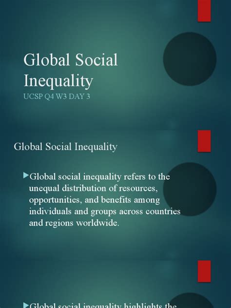 One Main Issue In Studying Global Social Inequality Is