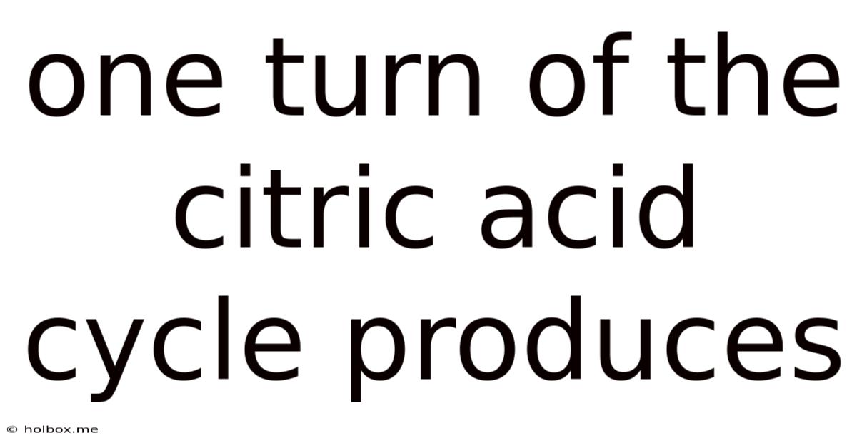 One Turn Of The Citric Acid Cycle Produces
