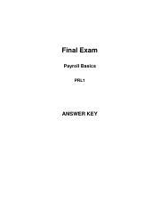 Payroll Fundamentals 1 Final Exam Answers