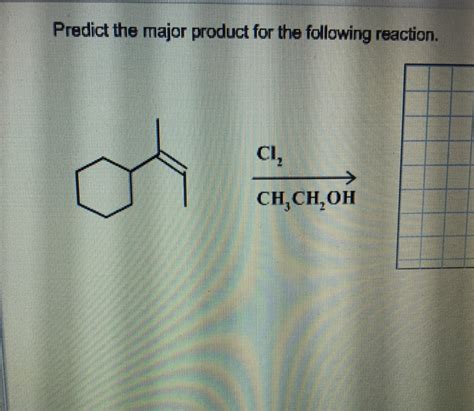 Predict The Major Product For The Reaction