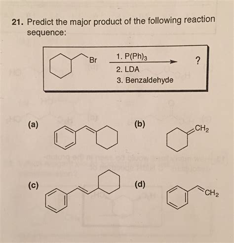 Predict The Product For The Following Reaction