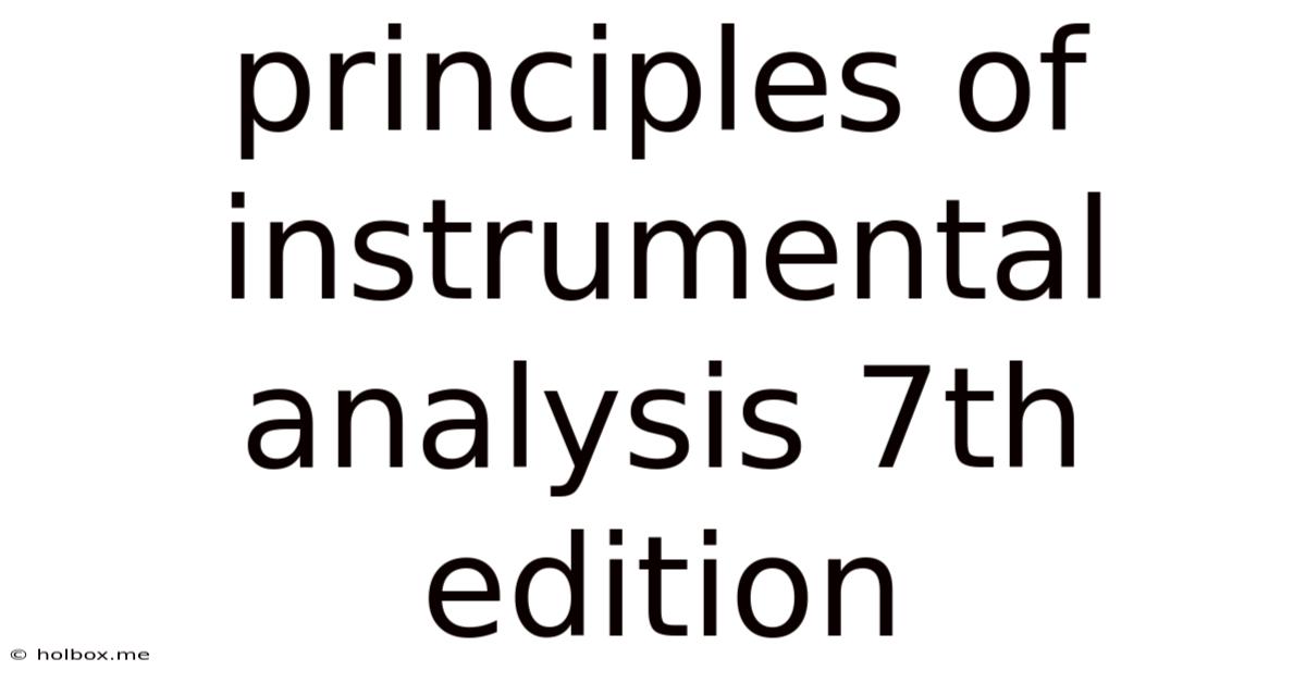 Principles Of Instrumental Analysis 7th Edition