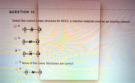 Question Lexus Select The Solvent You Would Use