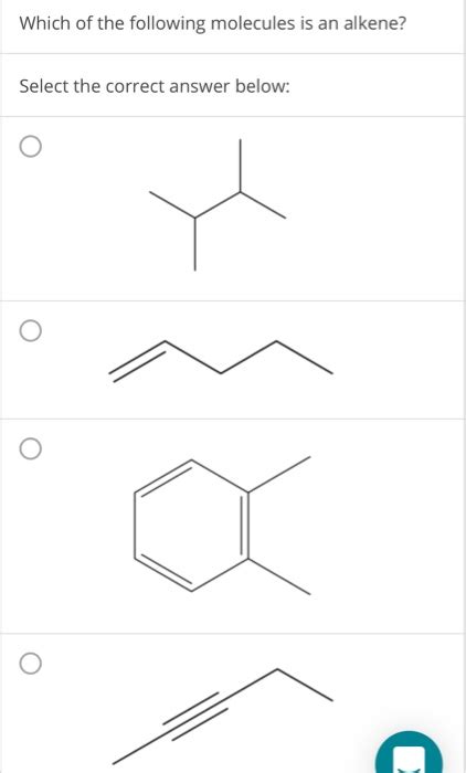 Question Tech 9 Select The Alkene In The Yellow Box