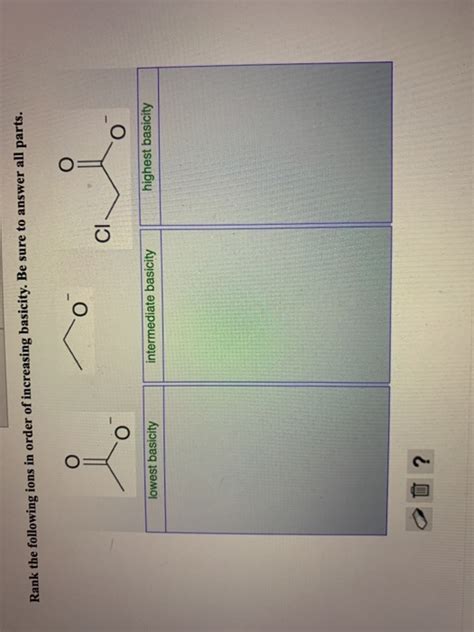 Rank The Following Ions In Order Of Increasing Basicity.