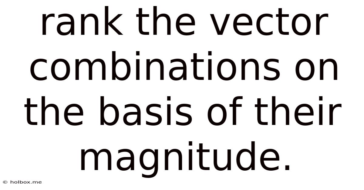 Rank The Vector Combinations On The Basis Of Their Magnitude.