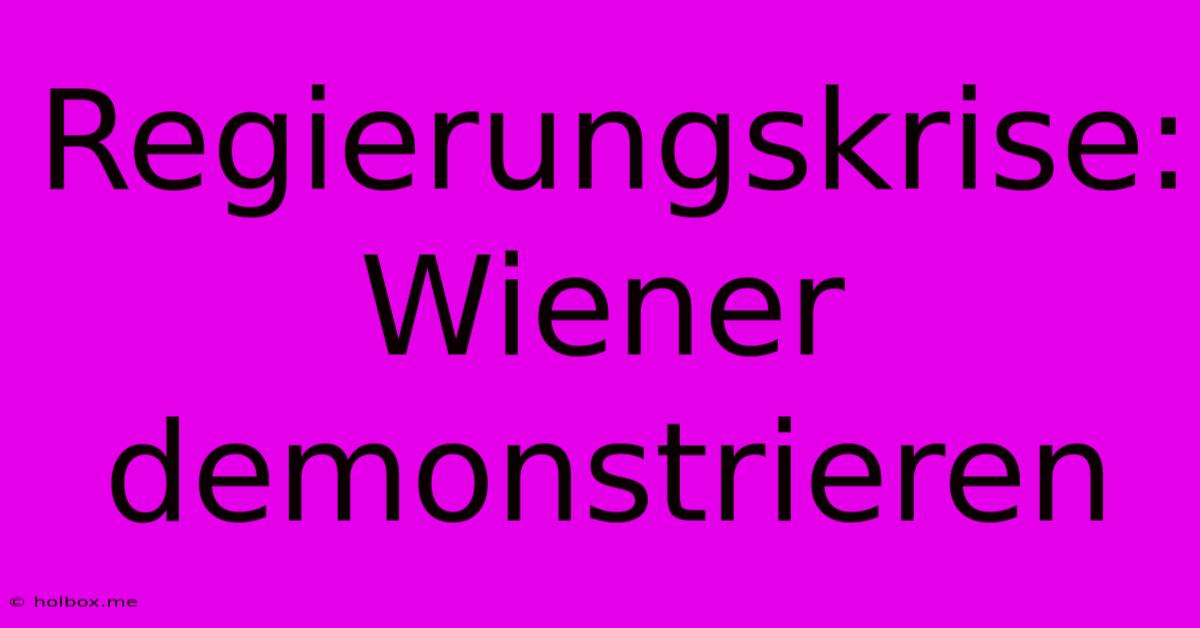 Regierungskrise: Wiener Demonstrieren