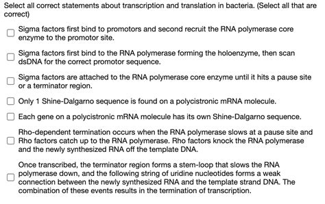 Select All Of The Correct Statements About Transcription Factors