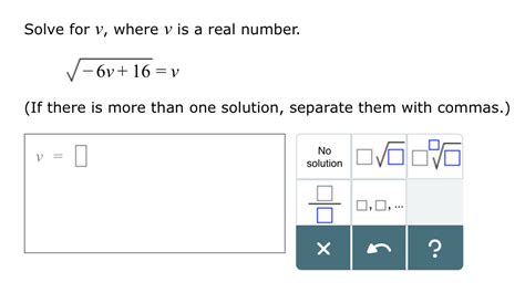 Solve For V Where V Is A Real Number