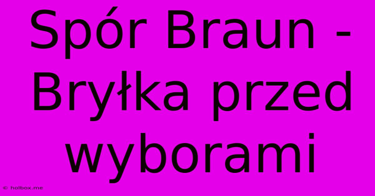 Spór Braun - Bryłka Przed Wyborami