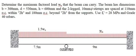 Steel Beam Shown Maximum Factored Load Wu