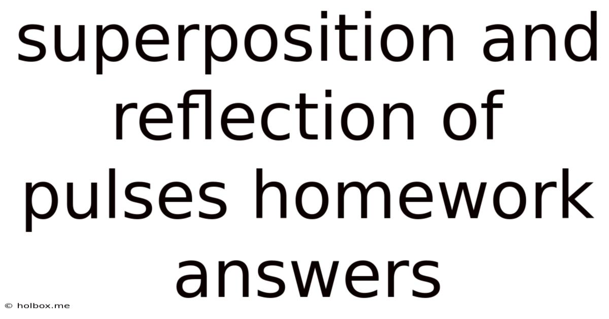 Superposition And Reflection Of Pulses Homework Answers