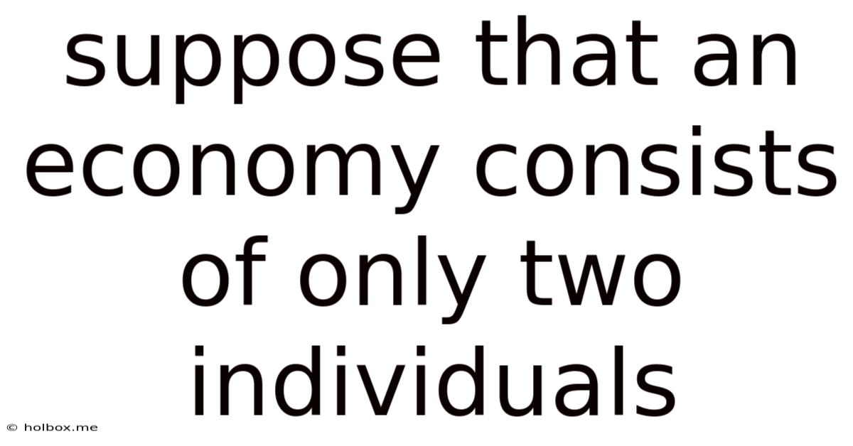 Suppose That An Economy Consists Of Only Two Individuals