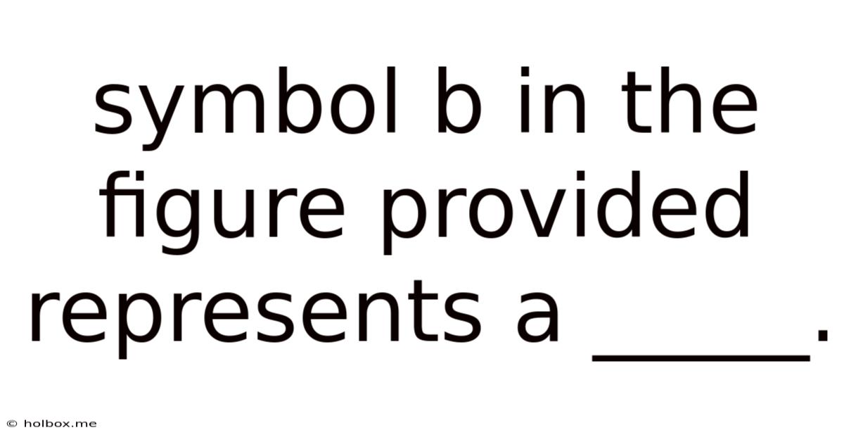Symbol B In The Figure Provided Represents A _____.