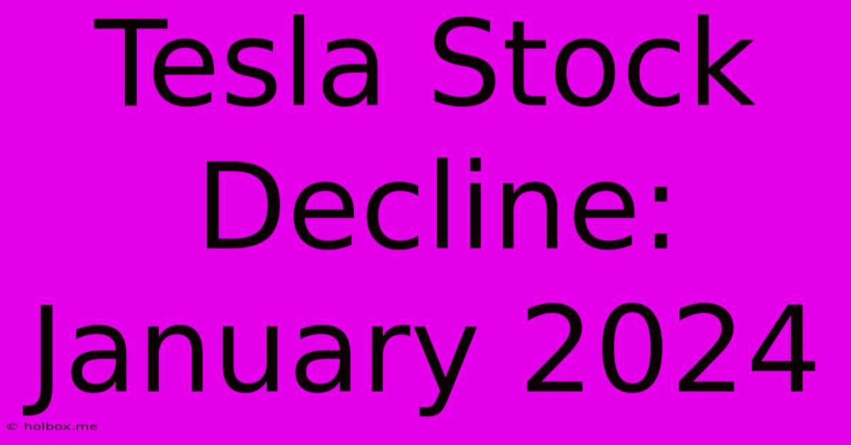 Tesla Stock Decline: January 2024