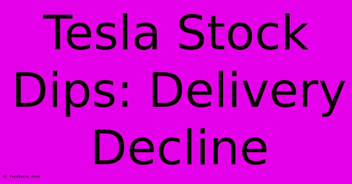 Tesla Stock Dips: Delivery Decline