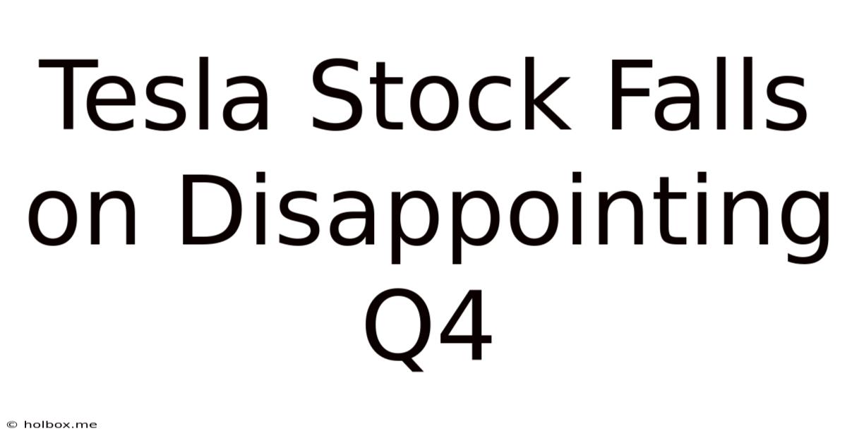 Tesla Stock Falls On Disappointing Q4