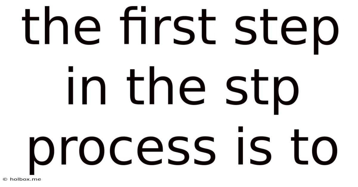 The First Step In The Stp Process Is To