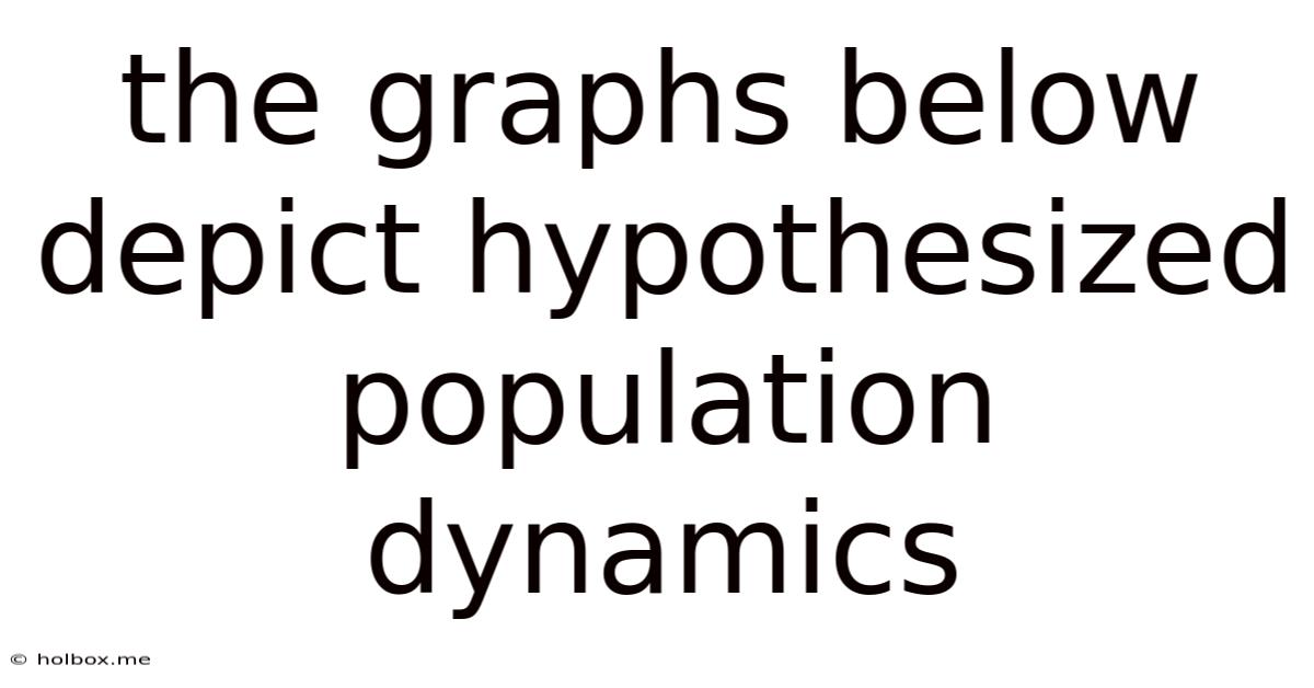 The Graphs Below Depict Hypothesized Population Dynamics