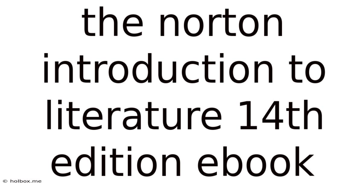 The Norton Introduction To Literature 14th Edition Ebook
