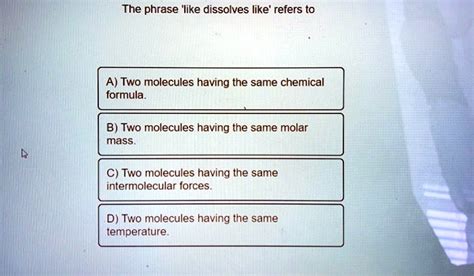 The Phrase Like Dissolves Like Refers To