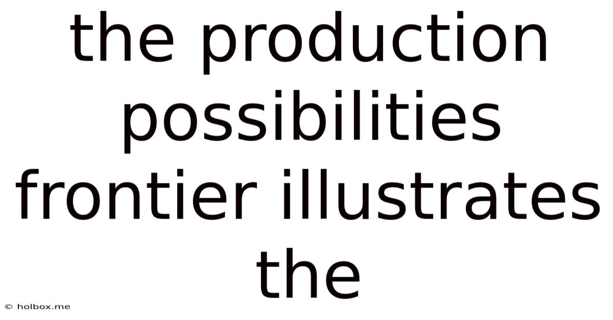 The Production Possibilities Frontier Illustrates The