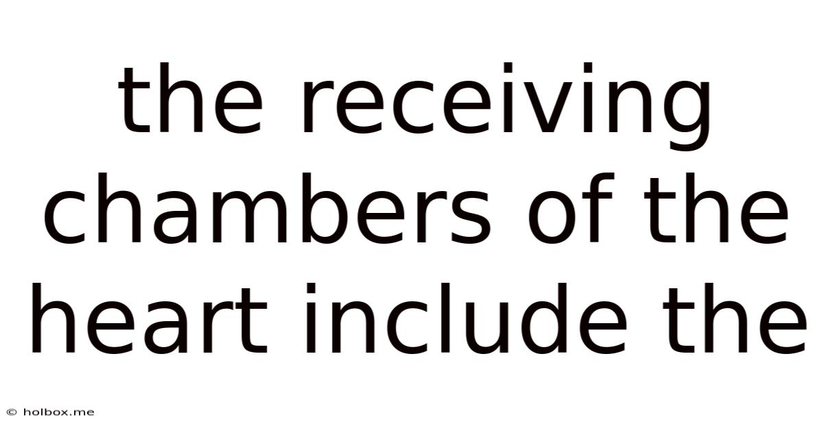 The Receiving Chambers Of The Heart Include The