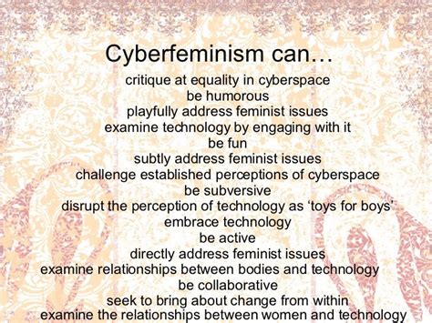 The Term Cyberfeminism Is Defined By The Text As: