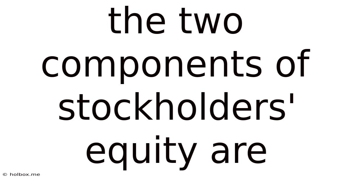 The Two Components Of Stockholders' Equity Are