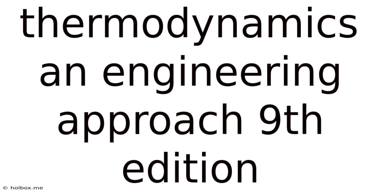 Thermodynamics An Engineering Approach 9th Edition