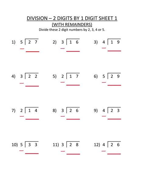 Two Digit By 1 Digit Division