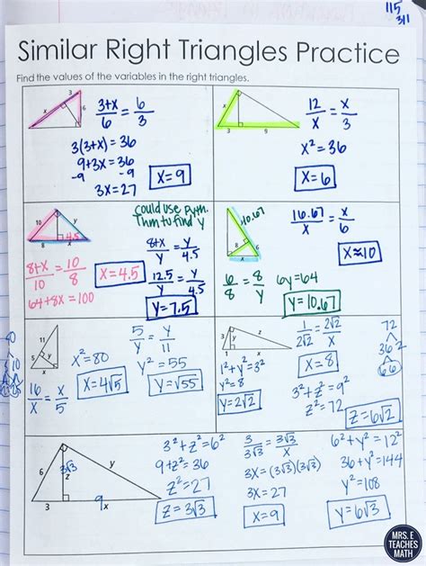 Unit 6 Similar Triangles Homework 1 Ratio & Proportion