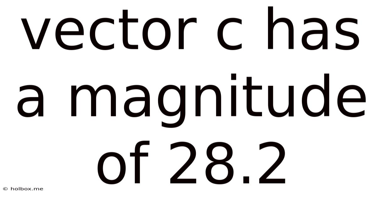 Vector C Has A Magnitude Of 28.2