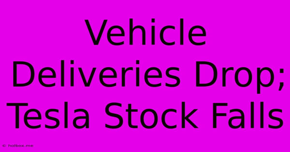 Vehicle Deliveries Drop; Tesla Stock Falls