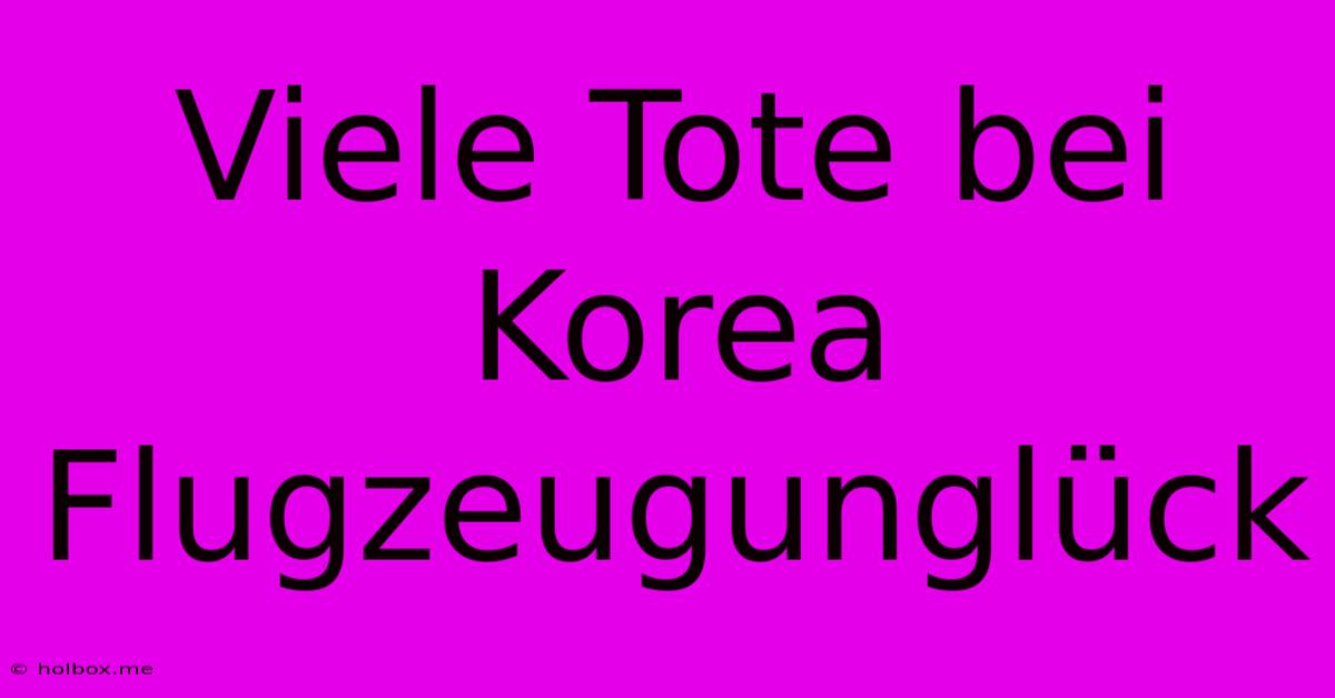 Viele Tote Bei Korea Flugzeugunglück