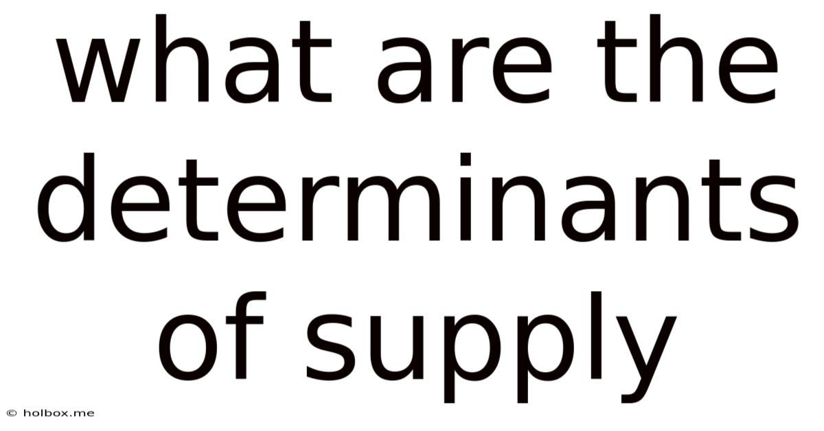 What Are The Determinants Of Supply