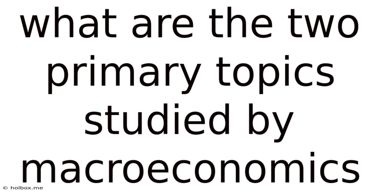 What Are The Two Primary Topics Studied By Macroeconomics