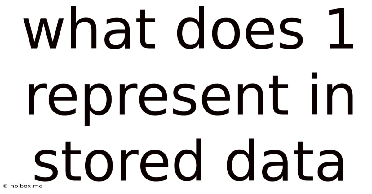 What Does 1 Represent In Stored Data